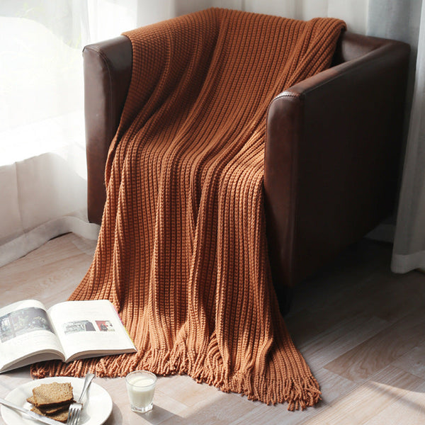 HKM-179603 Imitation Cashmere Wheat Blanket in Multiple Colors - 150x130cm