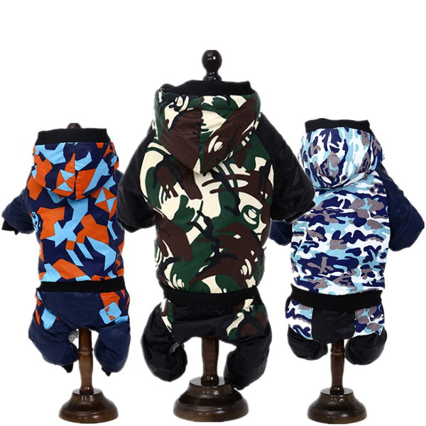 HKM-1796157 Dog Hooded Cotton Jacket with Camouflage Patterns in Multiple Sizes