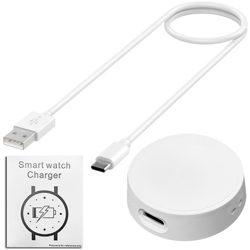 HKM-179667 Wireless Charger Base for Watch 6 and 5 Pro - White or Black Options Available with Type C Line