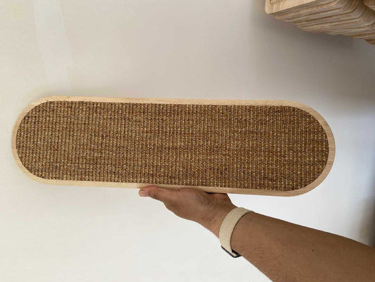 HKM-1797693 Sisal Hemp Cat Scratch Board for Wall Mounting - 45CM x 16CM Wood Design
