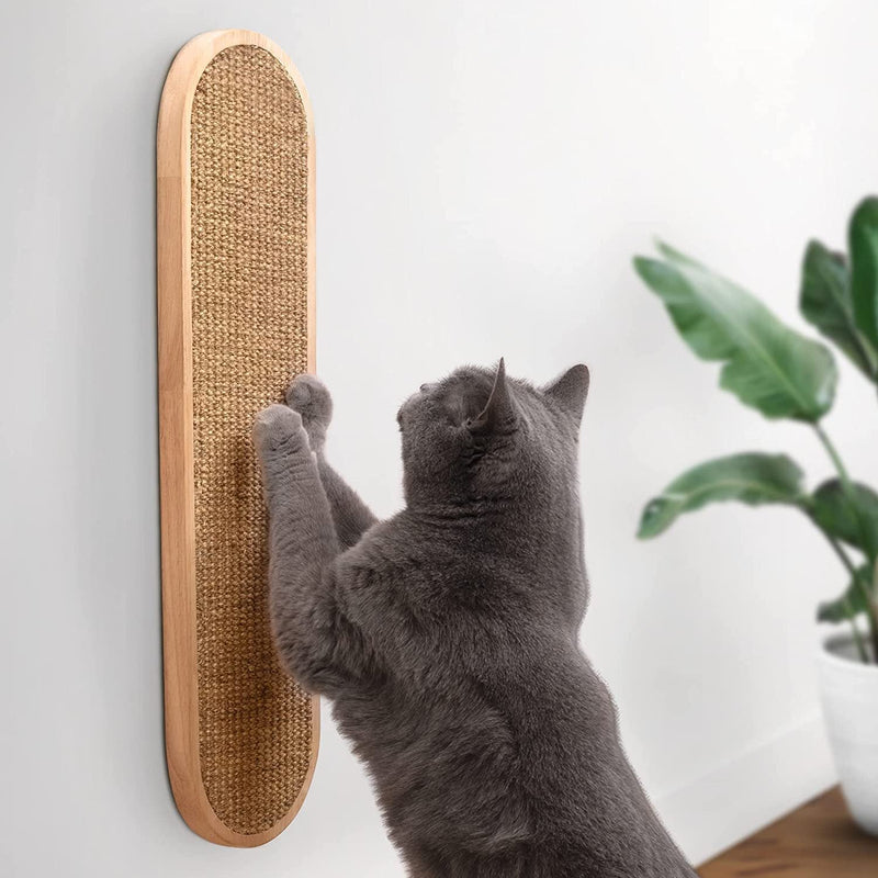 HKM-1797693 Sisal Hemp Cat Scratch Board for Wall Mounting - 45CM x 16CM Wood Design