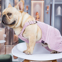 HKM-1799869 Spring and Summer Corduroy Pet Suspenders in Beige, Light Blue, and Light Pink