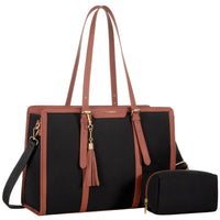 HKM-179987 Women’s Canvas Laptop Tote Bag for 15.6in Laptops – Lightweight Office Handbag