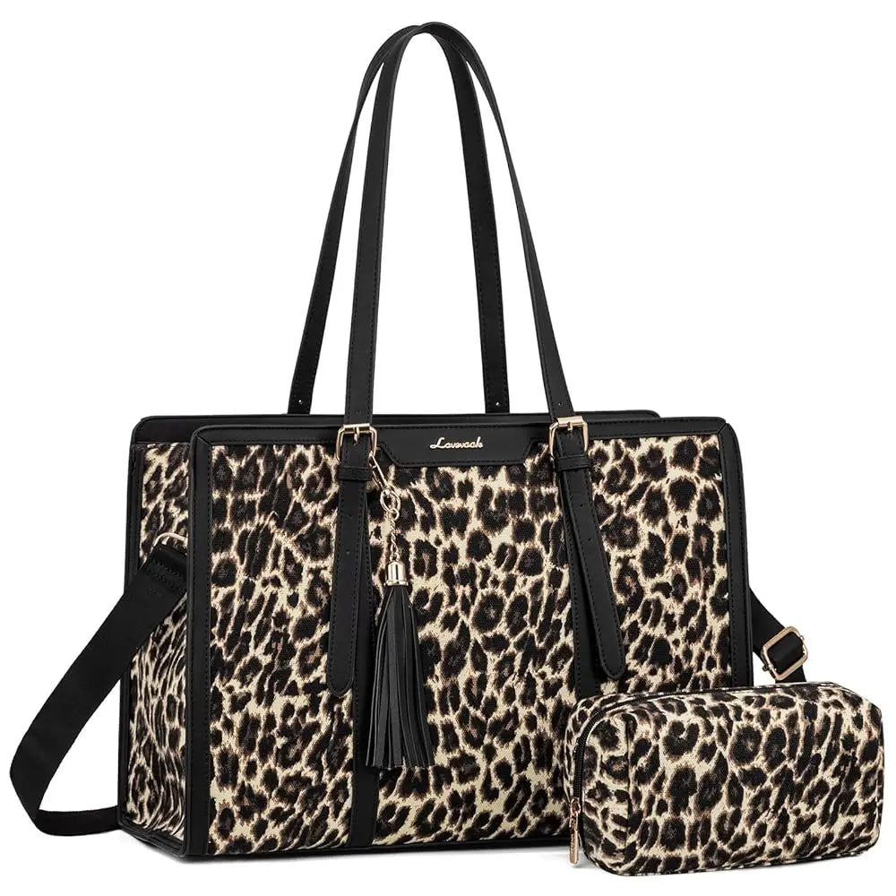 HKM-179987 Women’s Canvas Laptop Tote Bag for 15.6in Laptops – Lightweight Office Handbag