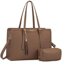 HKM-179987 Women’s Canvas Laptop Tote Bag for 15.6in Laptops – Lightweight Office Handbag