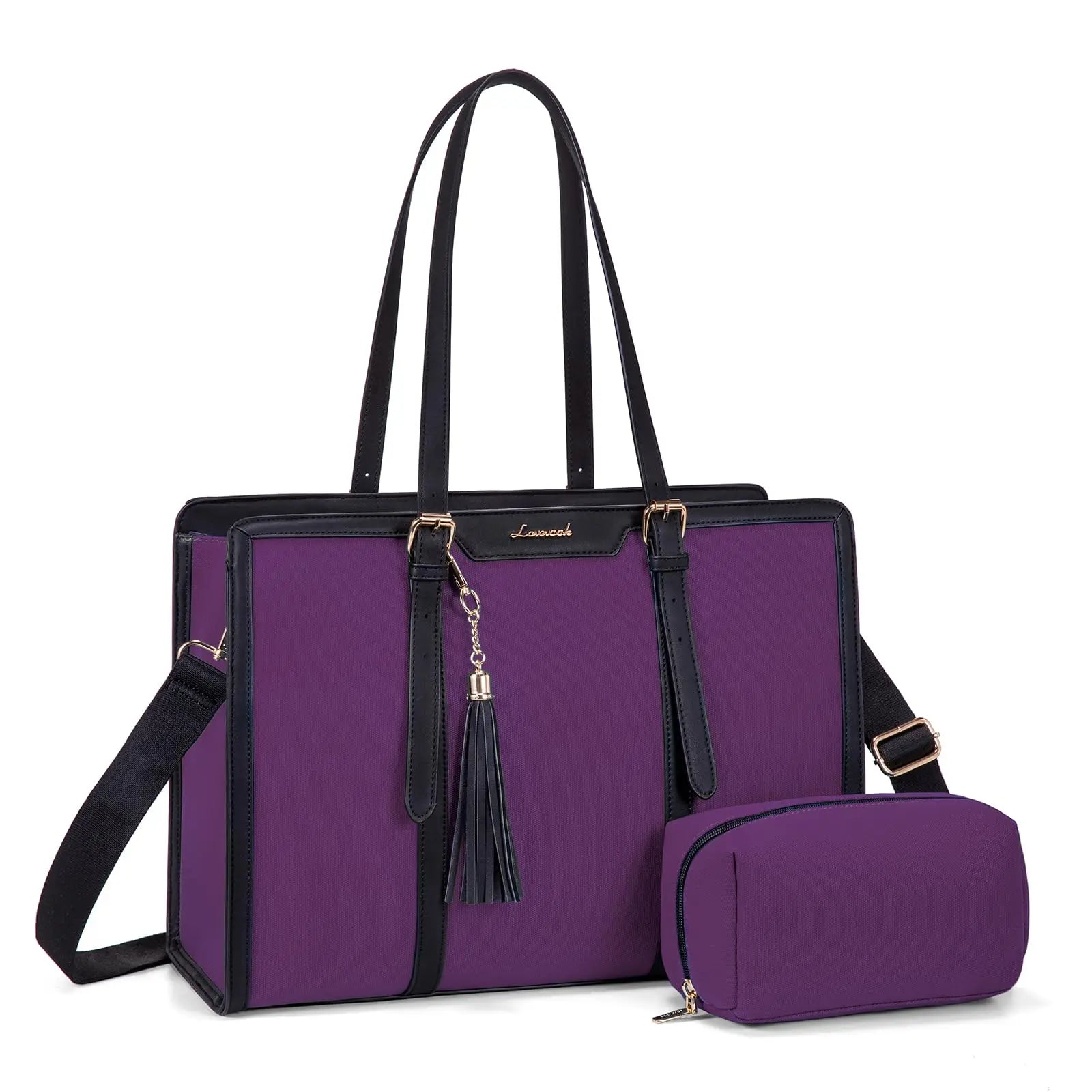 HKM-179987 Women’s Canvas Laptop Tote Bag for 15.6in Laptops – Lightweight Office Handbag