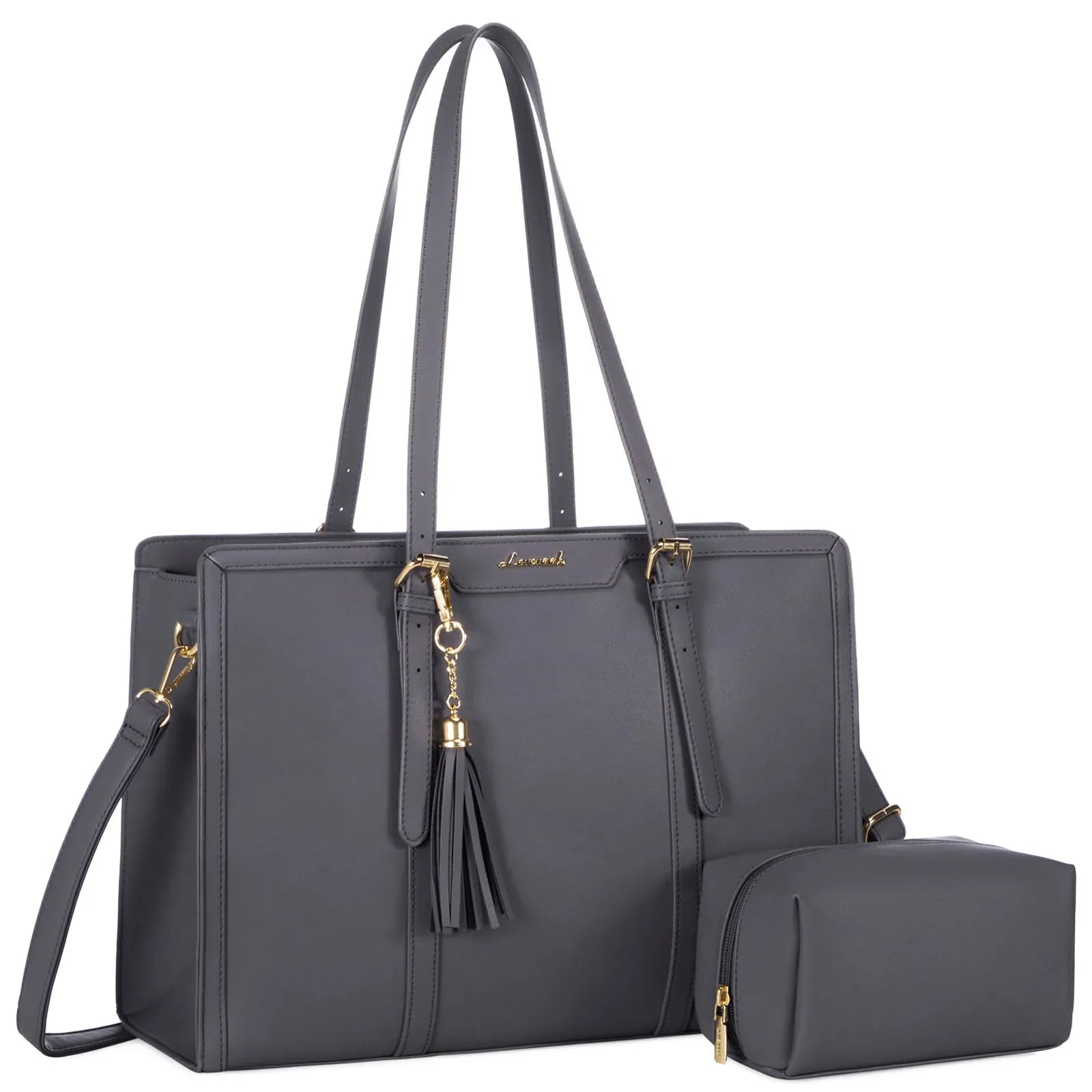 HKM-179987 Women’s Canvas Laptop Tote Bag for 15.6in Laptops – Lightweight Office Handbag