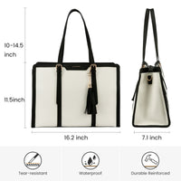 HKM-179987 Women’s Canvas Laptop Tote Bag for 15.6in Laptops – Lightweight Office Handbag
