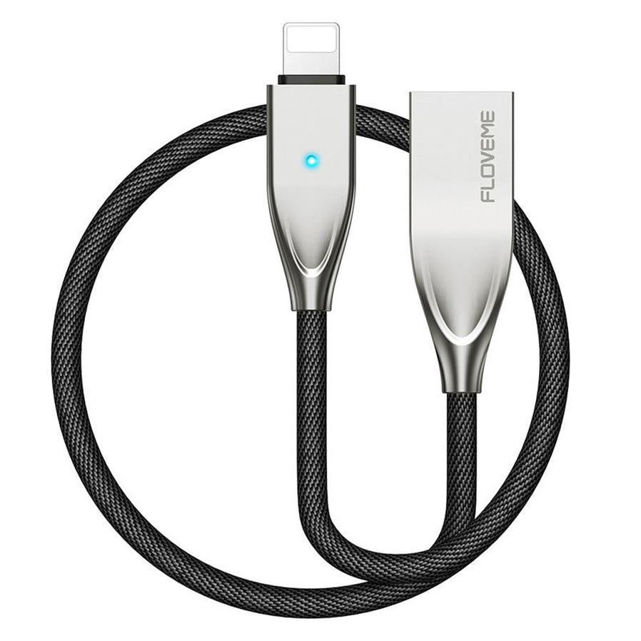HKM-179987 Zinc Alloy Data Cable with Ballistic Nylon Rope - 1.2M Length, Available in Knight Black and Cool Black