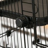 HKM-1801149 6-Tier Rolling Rabbit Cage with Large Living Space and Easy Access, Black