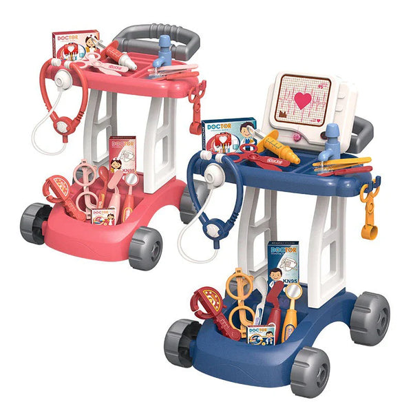 HKM-180115 Pretend Medical Doctor Kit with Mobile Cart - Toy Doctor Accessories for Kids Ages 2-13