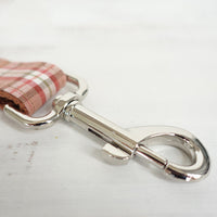 HKM-1801277 Comfortable Plaid Dog Leash with Traction Belt - Orange Lattice Design, Available in Multiple Sizes