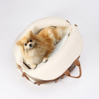 HKM-1801533 Large Capacity Striped Pet Outing Bag - Nylon, Medium Softness, Multiple Colors Available