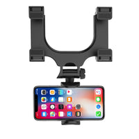 HKM-180307 Rearview Mirror Mobile Phone Holder for Navigation and Recording - Multi-Function Support Black or Gray