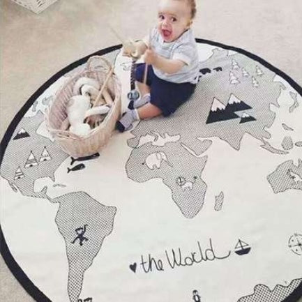 HKM-180371 Adventure World Cotton Play Mat for Newborns - Round Jungle Maze Carpet for Infants and Toddlers