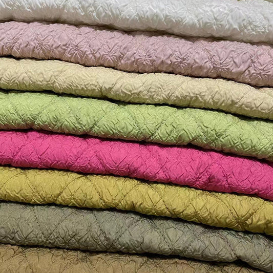 HKM-180435 3D Embossed Geometric Fabric for Fashion and Decor - 100% Polyester, 140CM Width