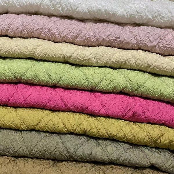 HKM-180435 3D Embossed Geometric Fabric for Fashion and Decor - 100% Polyester, 140CM Width
