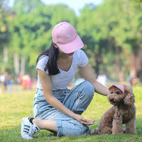 HKM-1804861 Canvas Parent-Child Outdoor Picnic Caps - Available in Black, Pink, and Blue for Pets and Owners