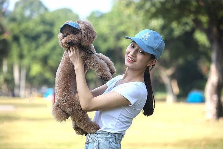 HKM-1804861 Canvas Parent-Child Outdoor Picnic Caps - Available in Black, Pink, and Blue for Pets and Owners