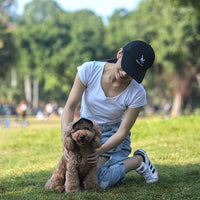 HKM-1804861 Canvas Parent-Child Outdoor Picnic Caps - Available in Black, Pink, and Blue for Pets and Owners