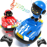 HKM-180563 2 Pack Mini Remote Controlled Ejector Bumper Cars for Kids - Fun Indoor/Outdoor RC Vehicle Set