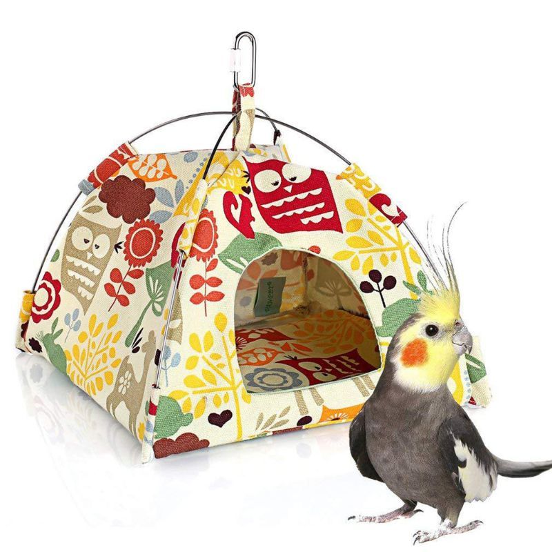 HKM-180691 Hanging Canvas Bird Tent Hammock for Small to Medium Pets, Durable and Cozy Nest