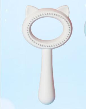 HKM-1808829 Double-Sided Cat and Dog Hair Remover & Comb - Steamed Cat Ear Design, ABS + TPR Material, Blue/Red/White