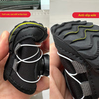HKM-1809853 Winter Dog Shoes with Cotton Padding and Button Details - Set of 2 Pairs, Non-slip and Wear-resistant