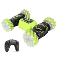 HKM-181011 Remote-Controlled Dual-Sided Stunt Car with Spray and Lights - 4WD Climbing Vehicle for Ages 5 and Up