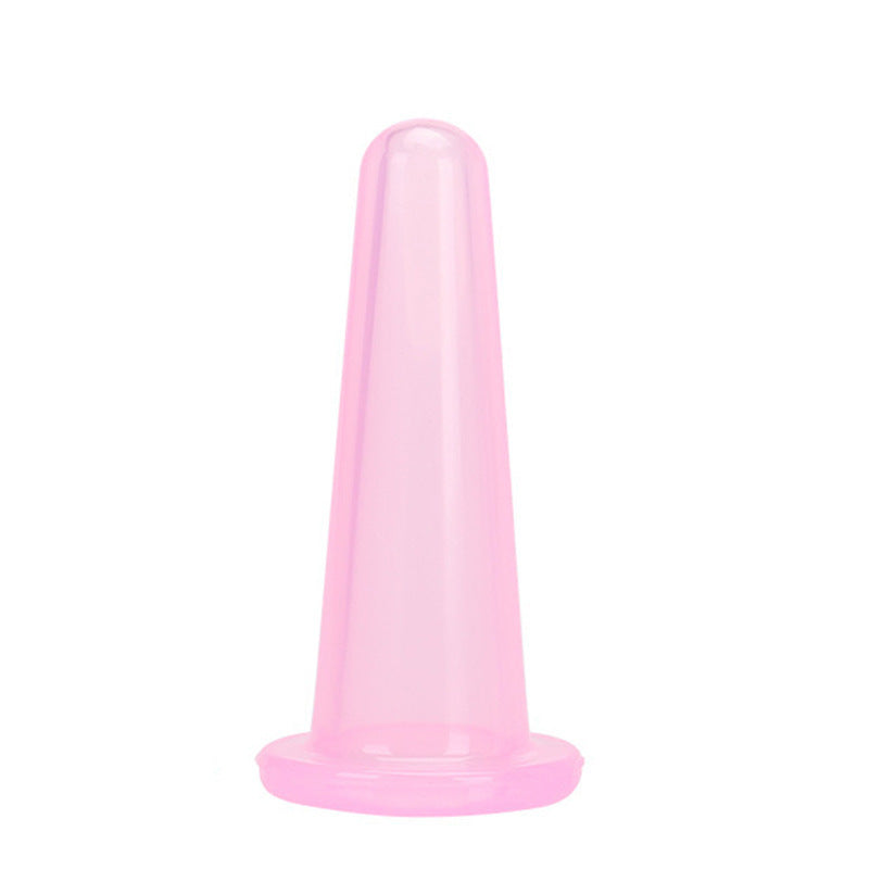 HKM-181011 Silicone Facial Cupping Massage Device for Moisture Absorption - Pink, 37mm Diameter, 80mm Height