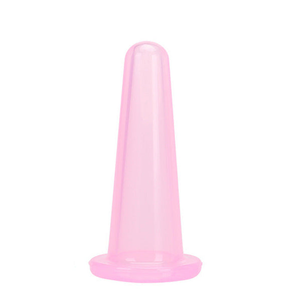 HKM-181011 Silicone Facial Cupping Massage Device for Moisture Absorption - Pink, 37mm Diameter, 80mm Height