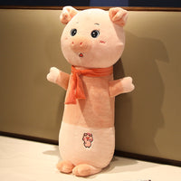 HKM-1812669 Cute Cartoon Long Plush Pillow - Pig, Frog, Rabbit Design, Available in 60cm, 80cm, 100cm Sizes