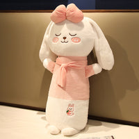 HKM-1812669 Cute Cartoon Long Plush Pillow - Pig, Frog, Rabbit Design, Available in 60cm, 80cm, 100cm Sizes