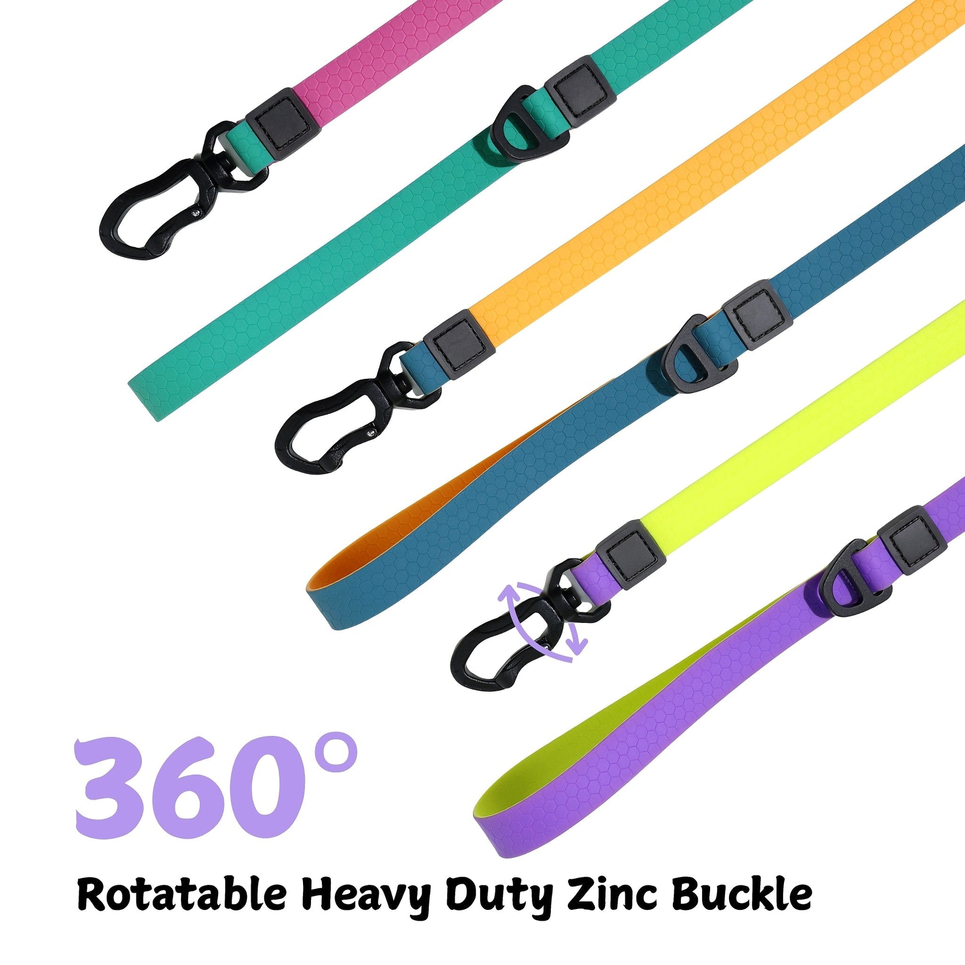 HKM-1812797 Honeycomb Embossed Dual-Color Waterproof Dog Leash Set with Enhanced Grip