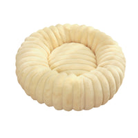HKM-1813053 Cozy Round Plush Rabbit Mat for Cats and Dogs - Warm Winter Nest Bed
