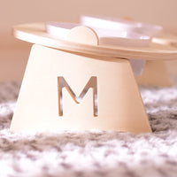 HKM-1813181 Ceramic Double Bowl Set with Stand for Cats and Small Dogs