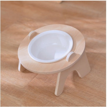 HKM-1813181 Ceramic Double Bowl Set with Stand for Cats and Small Dogs