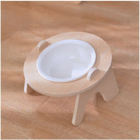 HKM-1813181 Ceramic Double Bowl Set with Stand for Cats and Small Dogs