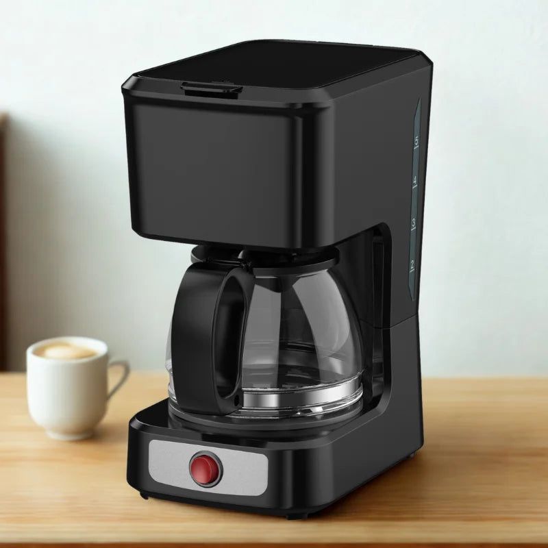 HKM-181331 5-Cup Coffee Maker with Ground Coffee Option, Clear Water Level Indicator, Non-Stick Warm Plate