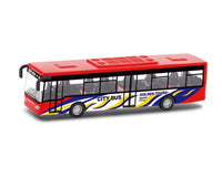 HKM-181395 Diecast Pull Back Alloy Toy Bus Vehicle - 1:35 Metal Model for Kids