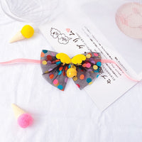 HKM-1814973 Pet Bow Tie Bell Collar with Fairy Wings for Cats and Dogs, Soft Velvet Material, Detachable Bell, Princess Style