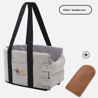 HKM-1815229 Portable Dog Car Center Console Nest with Soft Linen Fabric Options