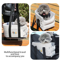 HKM-1815229 Portable Dog Car Center Console Nest with Soft Linen Fabric Options