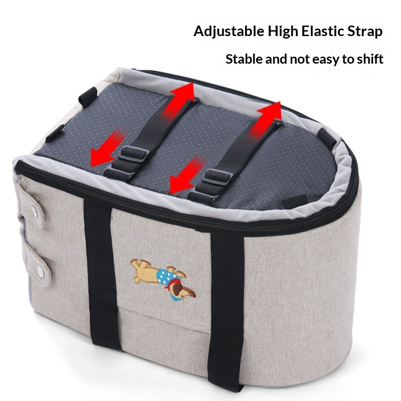 HKM-1815229 Portable Dog Car Center Console Nest with Soft Linen Fabric Options