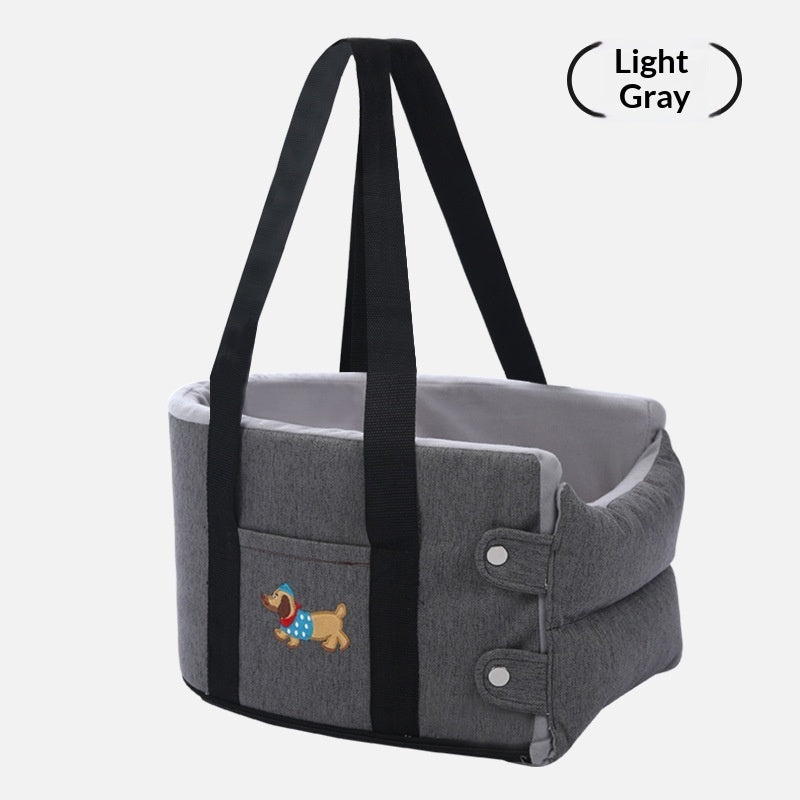 HKM-1815229 Portable Dog Car Center Console Nest with Soft Linen Fabric Options