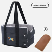 HKM-1815229 Portable Dog Car Center Console Nest with Soft Linen Fabric Options
