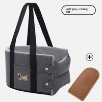 HKM-1815229 Portable Dog Car Center Console Nest with Soft Linen Fabric Options