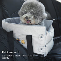 HKM-1815229 Portable Dog Car Center Console Nest with Soft Linen Fabric Options