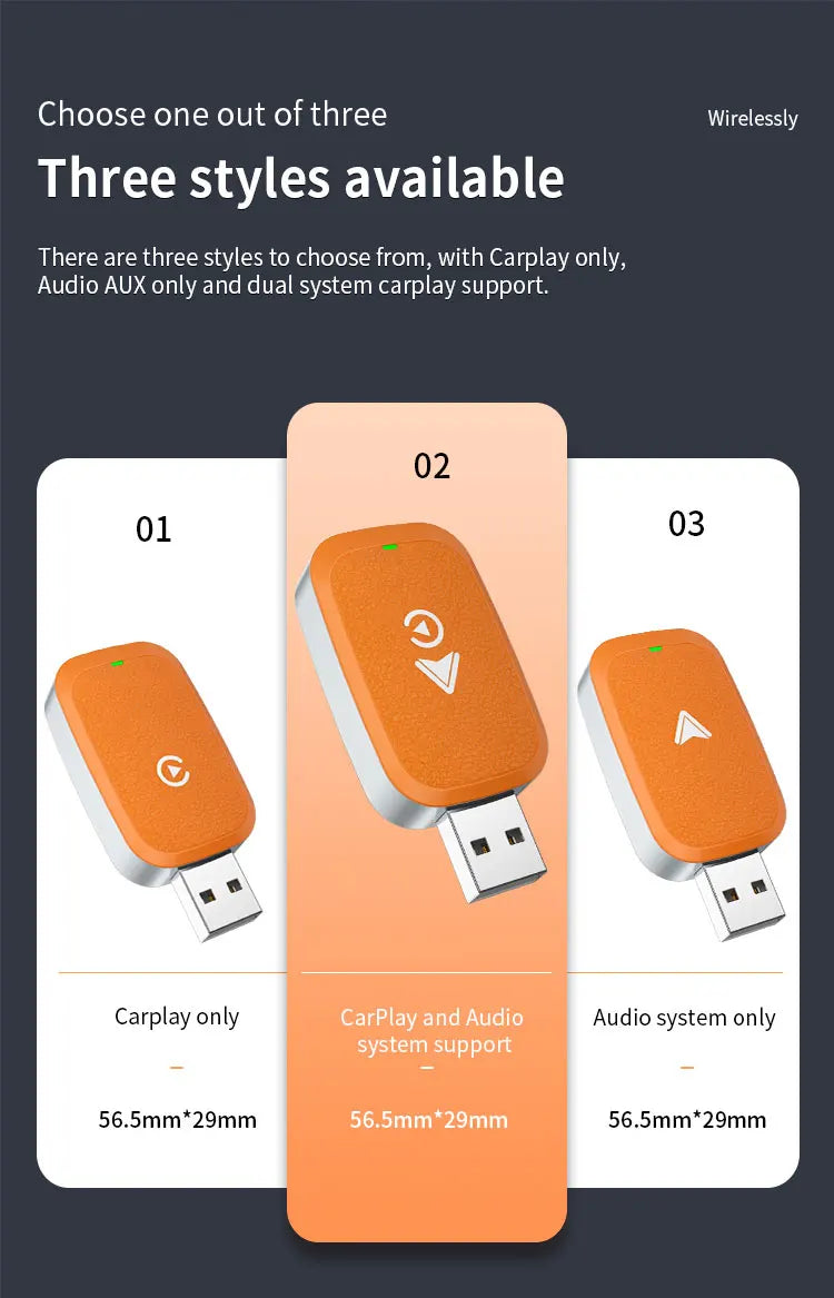 HKM-181651 Universal Wireless CarPlay Adapter for Wired Systems - Effortless Connectivity