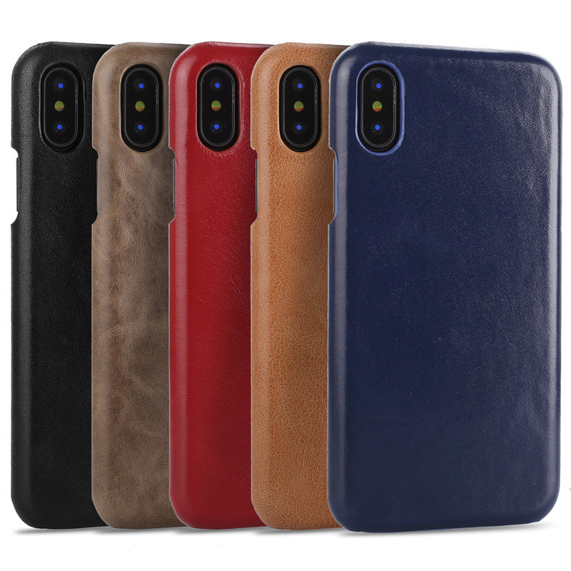 HKM-181843 Genuine Leather Protective Phone Case for iPhone 6-11 Pro Max and Samsung Note 10/10+ - Business Style